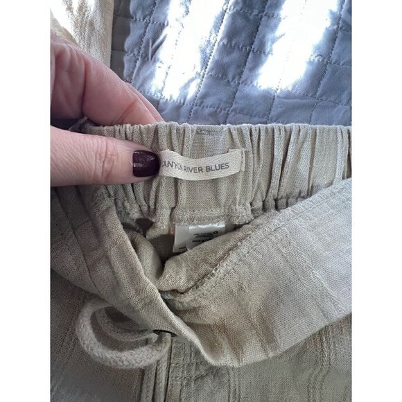 Canyon River Blues Linen Blend Pants XL Pull On Tan  Lagenlook Boho Coastal Beac - Picture 5 of 12